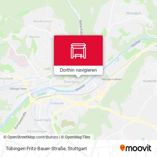 Tübingen Fritz-Bauer-Straße Karte