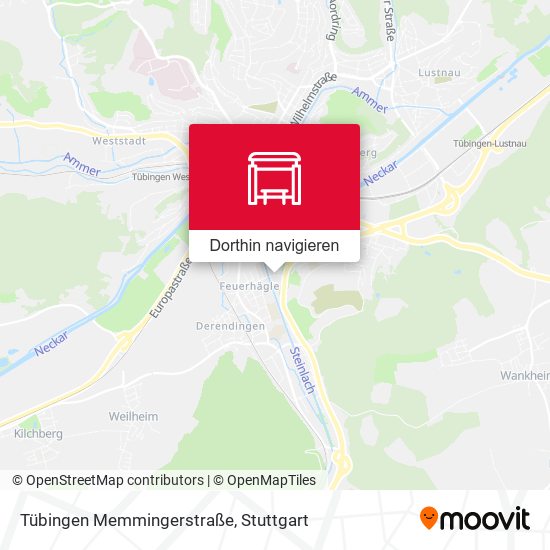 Tübingen Memmingerstraße Karte