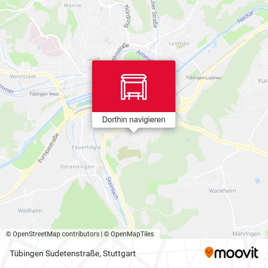 Tübingen Sudetenstraße Karte