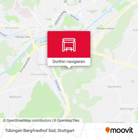 Tübingen Bergfriedhof Süd Karte