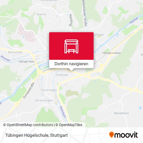 Tübingen Hügelschule Karte
