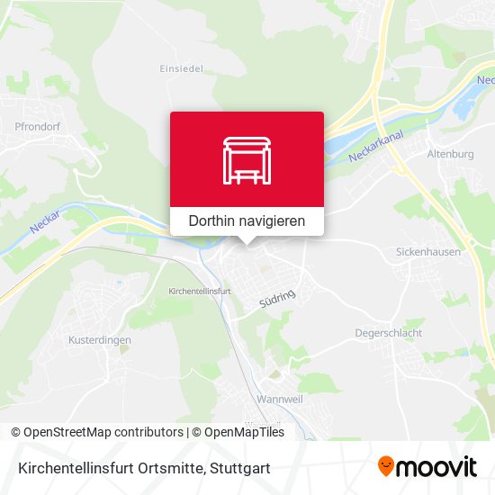 Kirchentellinsfurt Ortsmitte Karte