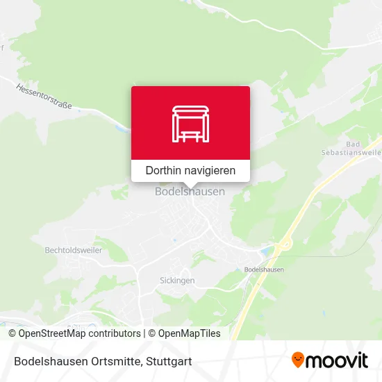 Bodelshausen Ortsmitte Karte