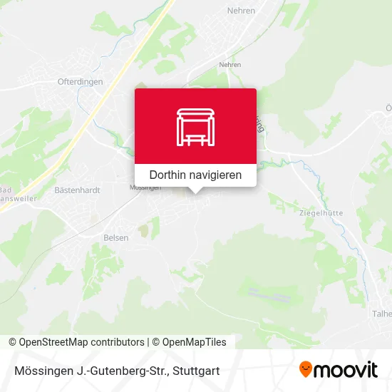 Mössingen J.-Gutenberg-Str. Karte