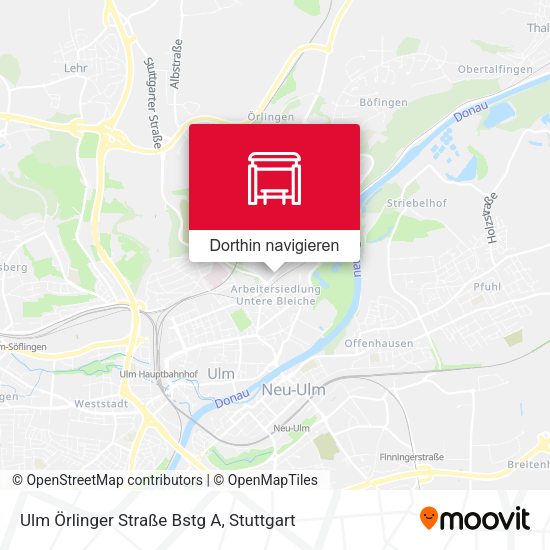 Ulm Örlinger Straße Bstg A Karte