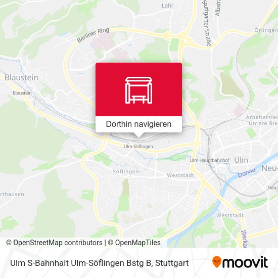 Ulm S-Bahnhalt Ulm-Söflingen Bstg B Karte