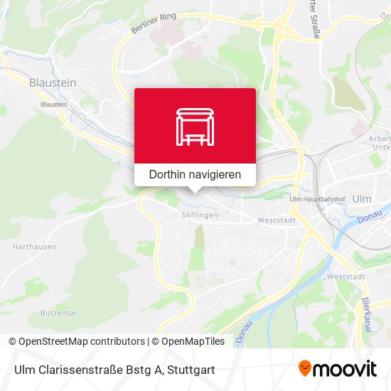 Ulm Clarissenstraße Bstg A Karte