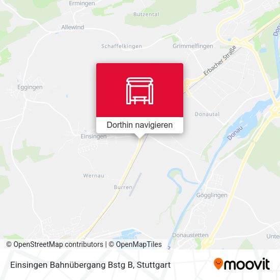 Einsingen Bahnübergang Bstg B Karte