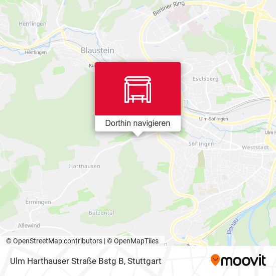 Ulm Harthauser Straße Bstg B Karte