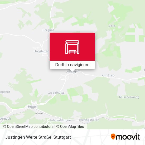 Justingen Weite Straße Karte
