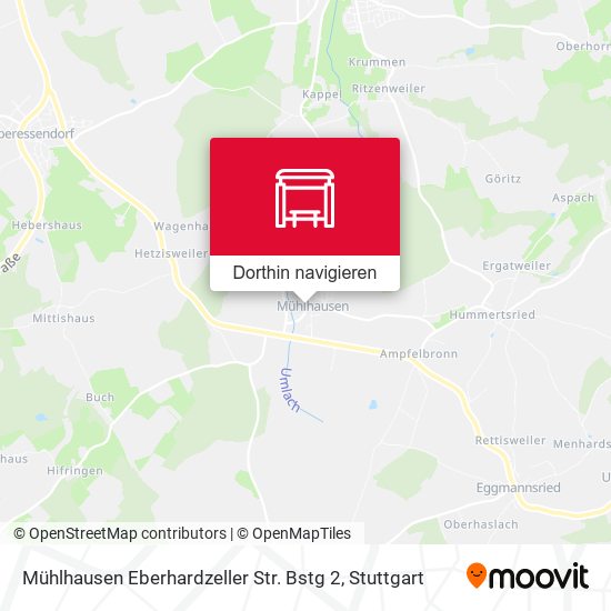 Mühlhausen Eberhardzeller Str. Bstg 2 Karte