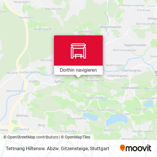 Tettnang Hiltensw. Abzw. Gitzensteige Karte