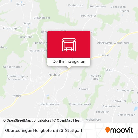 Oberteuringen Hefigkofen, B33 Karte