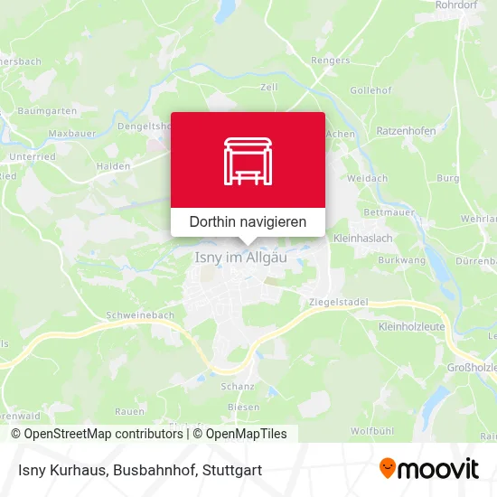 Isny Kurhaus, Busbahnhof Karte
