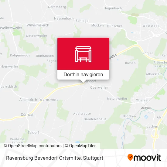 Ravensburg Bavendorf Ortsmitte Karte