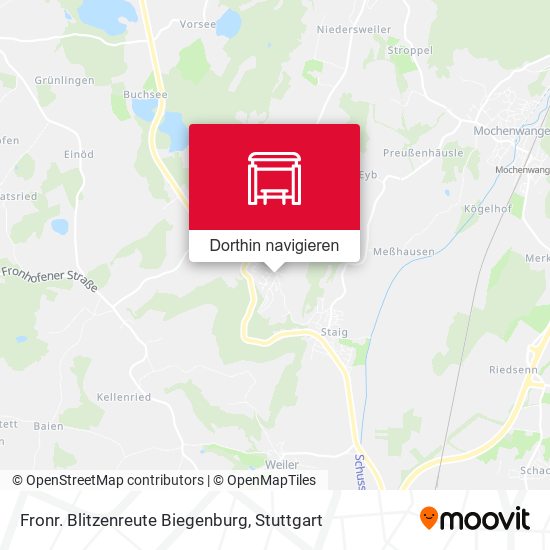 Fronr. Blitzenreute Biegenburg Karte