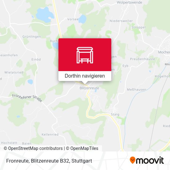 Fronreute, Blitzenreute B32 Karte