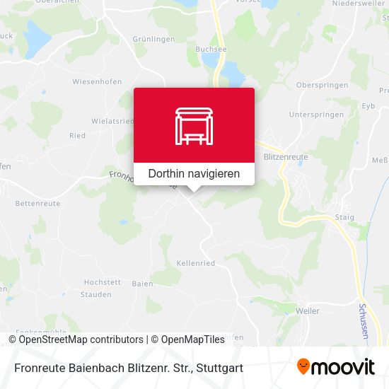 Fronreute Baienbach Blitzenr. Str. Karte