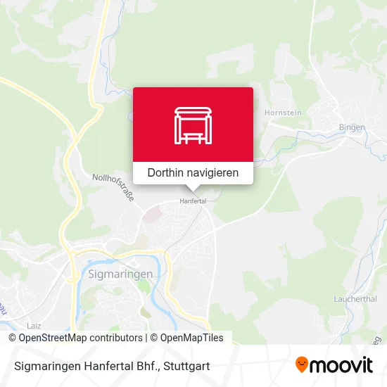 Sigmaringen Hanfertal Bhf. Karte