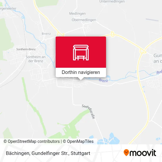 Bächingen, Gundelfinger Str. Karte