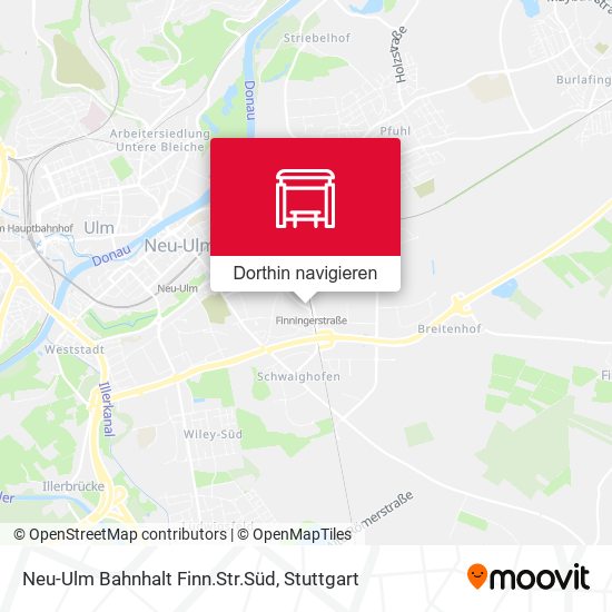 Neu-Ulm Bahnhalt Finn.Str.Süd Karte
