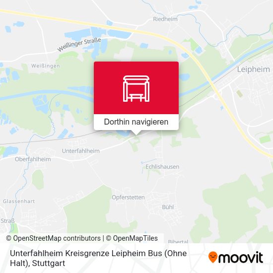 Unterfahlheim Kreisgrenze Leipheim Bus (Ohne Halt) Karte