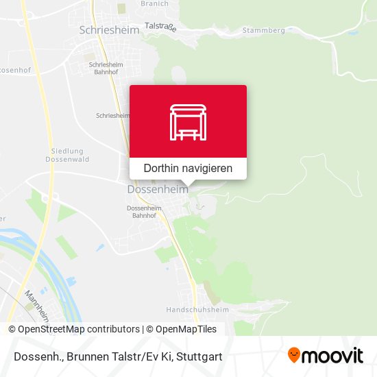 Dossenh., Brunnen Talstr/Ev Ki Karte