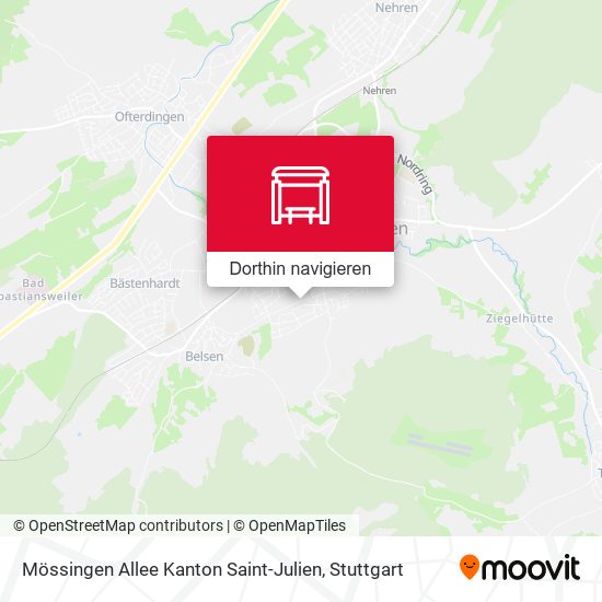 Mössingen Allee Kanton Saint-Julien Karte