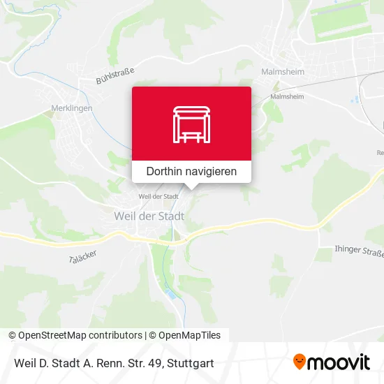 Weil D. Stadt A. Renn. Str. 49 Karte