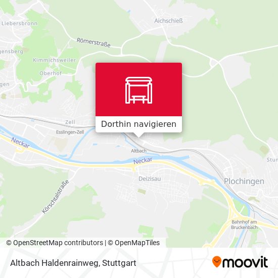 Altbach Haldenrainweg Karte