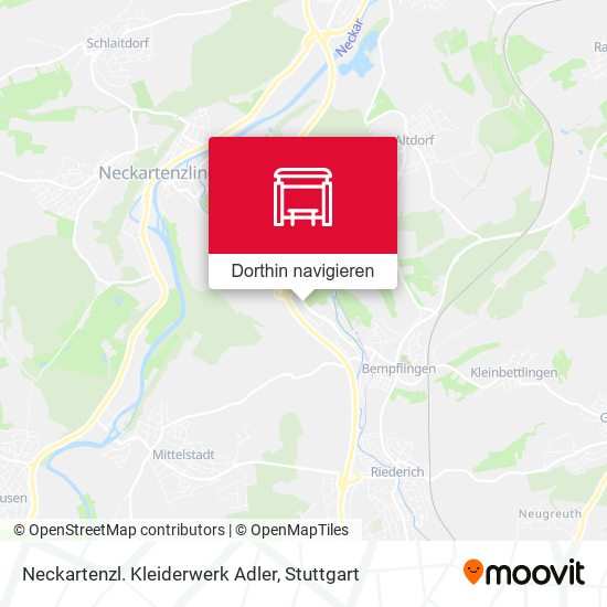 Neckartenzl. Kleiderwerk Adler Karte