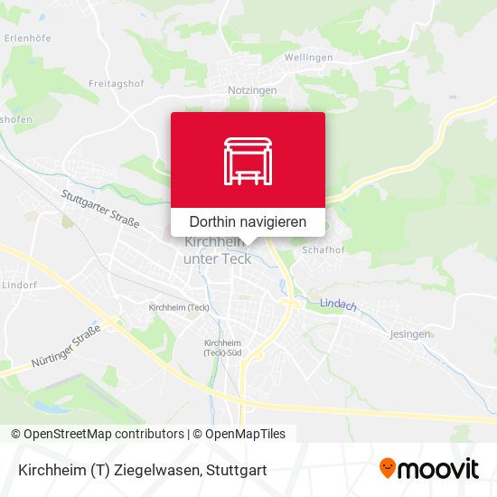 Kirchheim (T) Ziegelwasen Karte