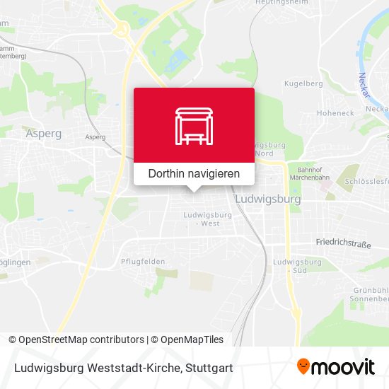 Ludwigsburg Weststadt-Kirche Karte