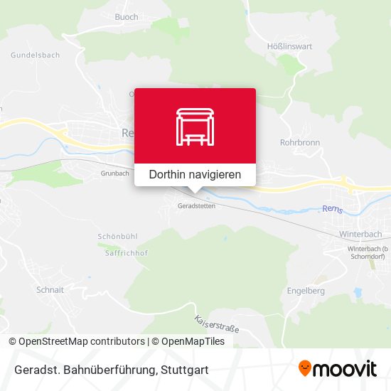 Geradst. Bahnüberführung Karte