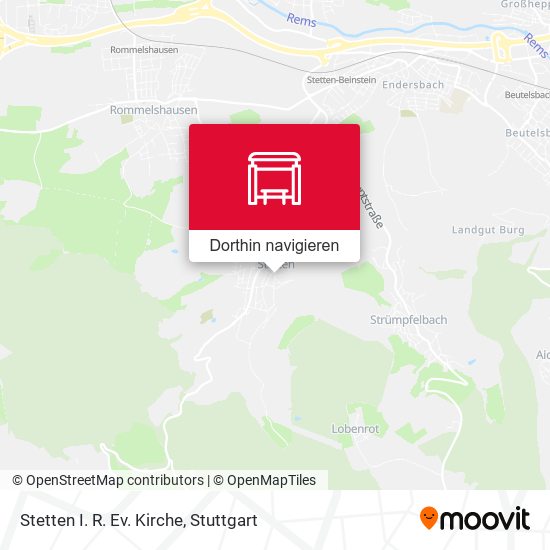 Stetten I. R. Ev. Kirche Karte