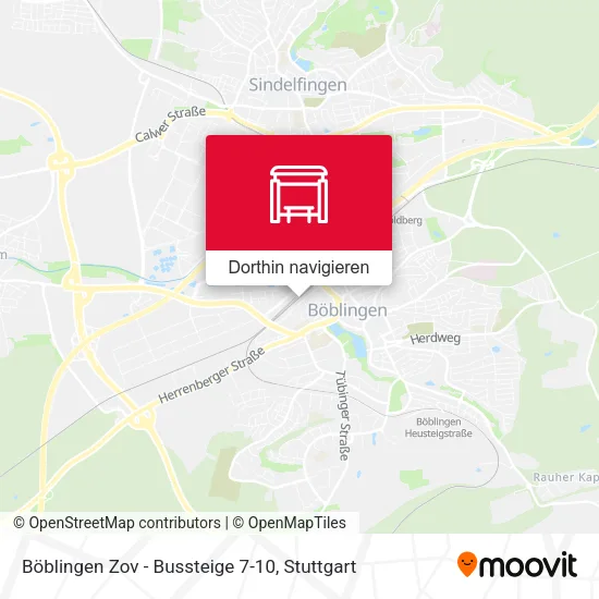 Böblingen Zov -  Bussteige 7-10 Karte