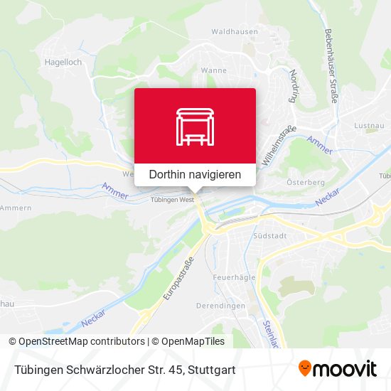 Tübingen Schwärzlocher Str. 45 Karte