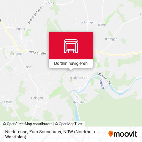 Niederense, Zum Sonnenufer Karte