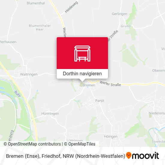 Bremen (Ense), Friedhof Karte