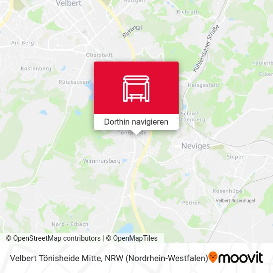 Velbert Tönisheide Mitte Karte