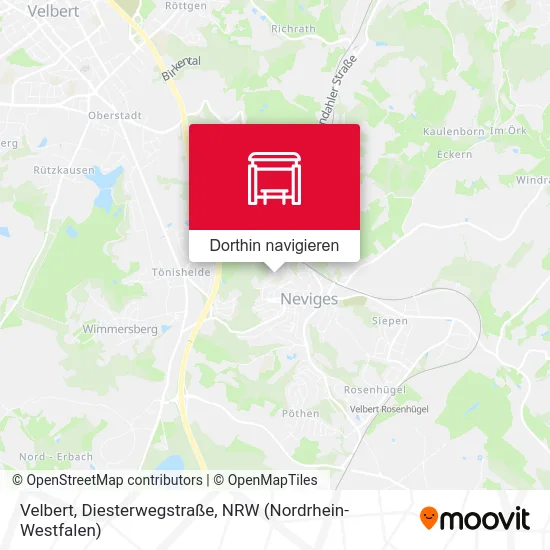 Velbert, Diesterwegstraße Karte