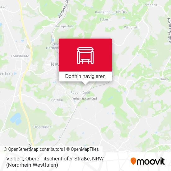 Velbert, Obere Titschenhofer Straße Karte