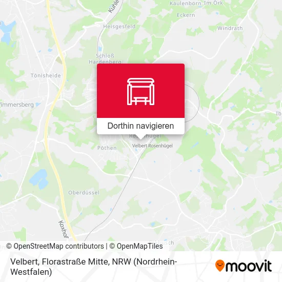 Velbert, Florastraße Mitte Karte