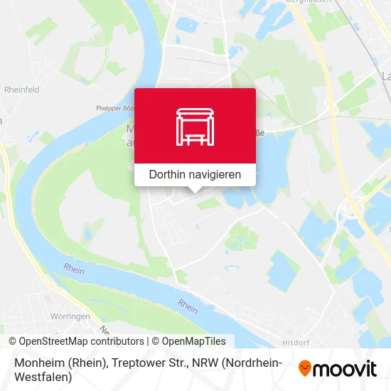 Monheim (Rhein), Treptower Str. Karte