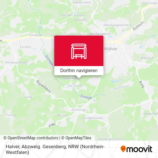 Halver, Abzweig. Gesenberg Karte