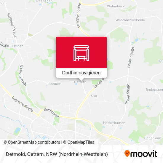 Detmold, Oettern Karte