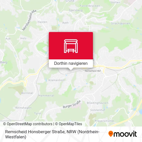 Remscheid Honsberger Straße Karte