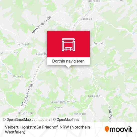 Velbert, Hohlstraße Friedhof Karte