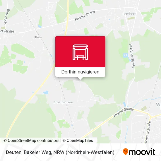 Deuten, Bakeler Weg Karte