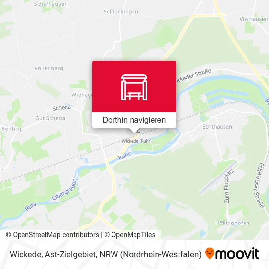 Wickede, Ast-Zielgebiet Karte